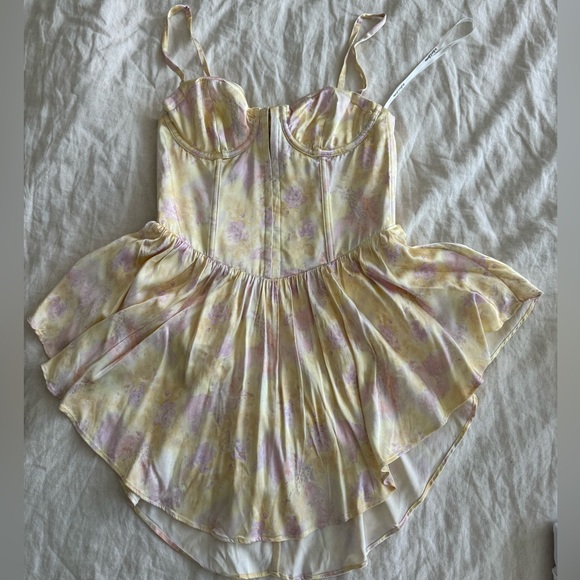 For Love & Lemons Charlene Mini Dress in yellow XS - Picture 7 of 7